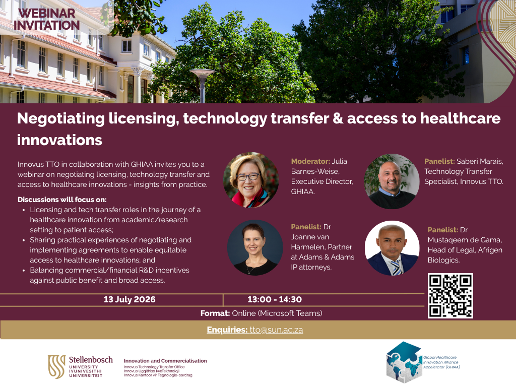 Read more about the article A joint webinar series | GHIAA + Innovus Technology Transfer Office, Stellenbosch University